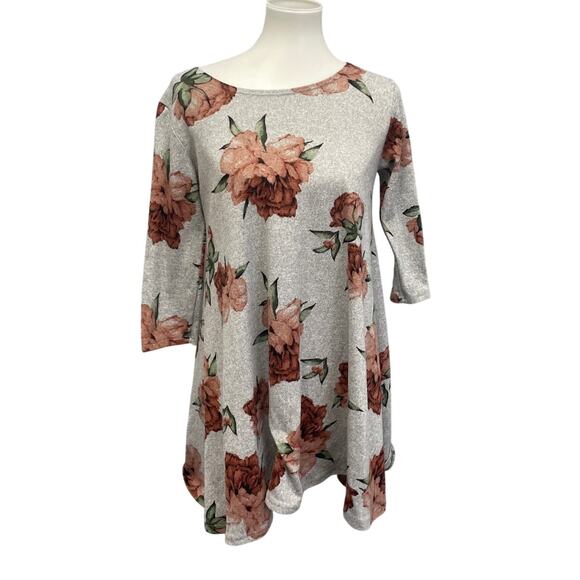 Vibe Sportswear Womens Medium PolySpandex Floral Long Sleeve Crew Neck Top - Picture 1 of 4